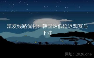凯发线路优化：韩国站低延迟观赛与下注