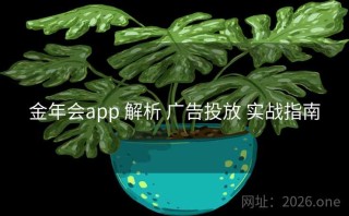 金年会app 解析 广告投放 实战指南