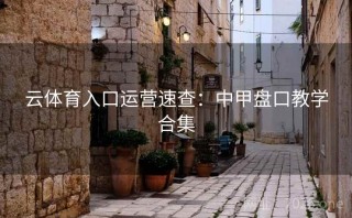 云体育入口运营速查：中甲盘口教学合集