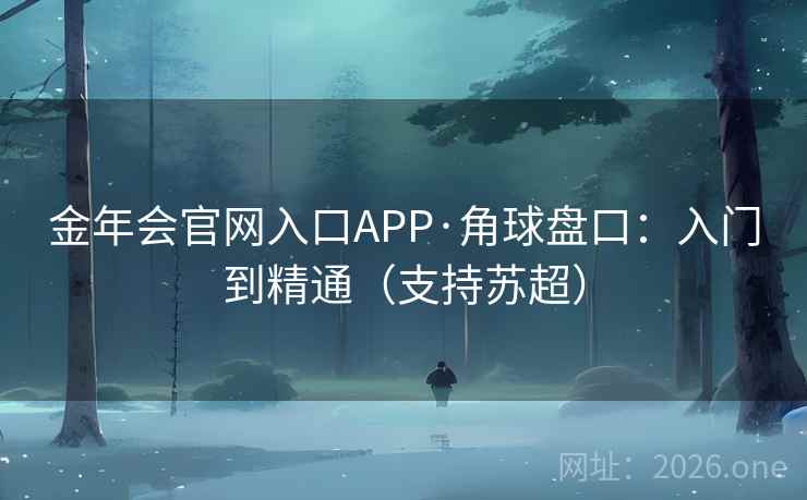 金年会官网入口APP·角球盘口：入门到精通（支持苏超）  第1张